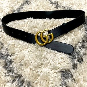 Authentic Gucci Black Leather * Antiqued Brass